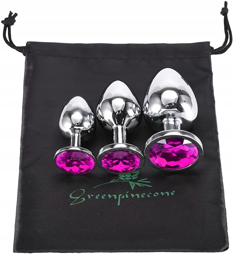GREENPINECONE Metalen Anaalplug Set met Kristal — foto 2