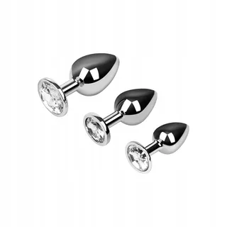 EIS Dildo Anaalplug Set Aluminium 3-delig Kristallen — miniatuur 1
