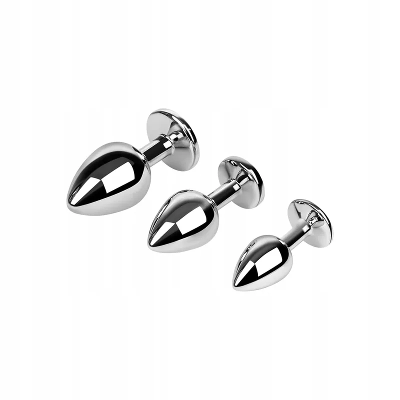 EIS Dildo Anaalplug Set Aluminium 3-delig Kristallen — foto 4