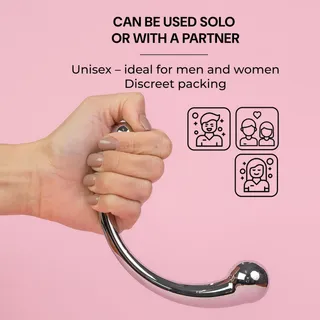 Metallic Anale Prostaat Plug Mannen Vrouwen 16cm 355g Zilver — miniatuur 3