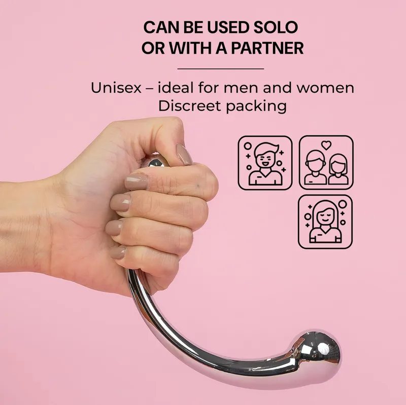 Metallic Anale Prostaat Plug Mannen Vrouwen 16cm 355g Zilver — foto 3