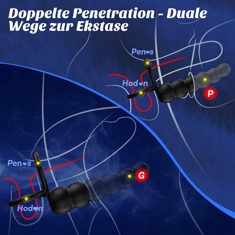 Extreme Anale Vibrator Koppels Dubbele Penetratie Penisring — foto 2