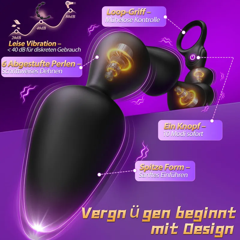 Siliconen Anale Vibrator 10 Modi 36cm BDSM Voor Mannen Vrouwen — foto 4