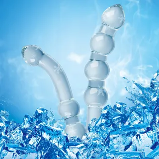 SXOVO Glazen Dubbele Dildo Realistisch Analdildo G-punt Stimulatie — miniatuur 2