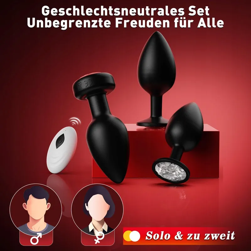 TAGNAFF Anaalpluggenset 3-delig Vibratie 10 Standen — foto 6