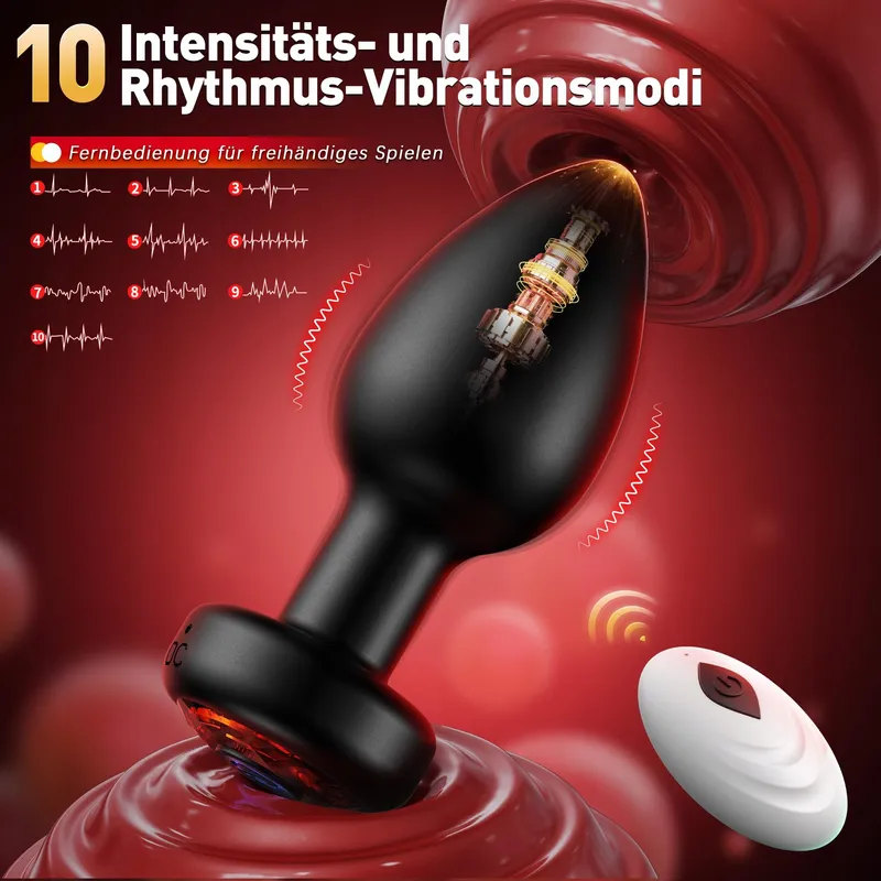 TAGNAFF Anaalpluggenset 3-delig Vibratie 10 Standen — foto 3