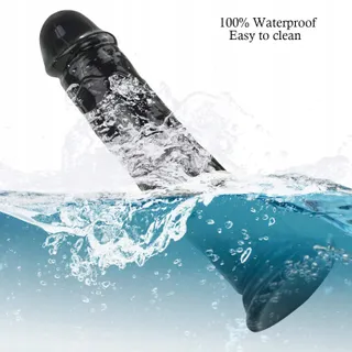 REALISTISCHER DILDO Zwart 19,5cm Sterke Zuignap — miniatuur 6