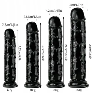 REALISTISCHER DILDO Zwart 19,5cm Sterke Zuignap — miniatuur 2