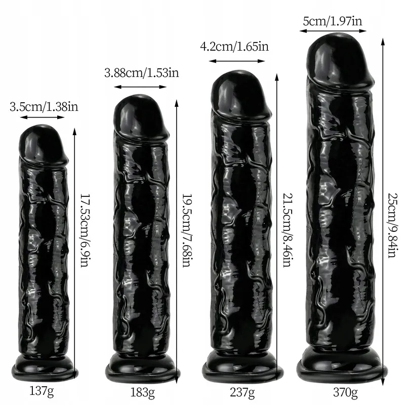 REALISTISCHER DILDO Zwart 19,5cm Sterke Zuignap — foto 2