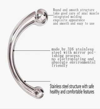 Doppelkopf Metalen Anale Dildo G-Punt Stimulator — miniatuur 3
