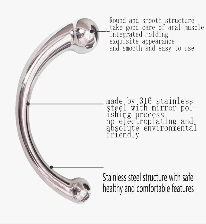 Doppelkopf Metalen Anale Dildo G-Punt Stimulator — foto 3