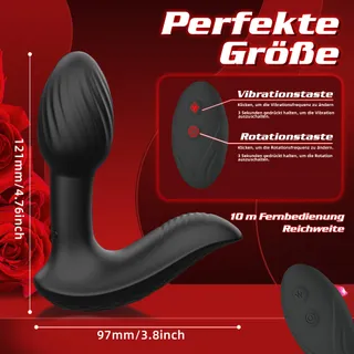 YCSLUST Anale Vibrator Mannen 9 Vibratie Rotatie Standen Afstandsbediening — miniatuur 6