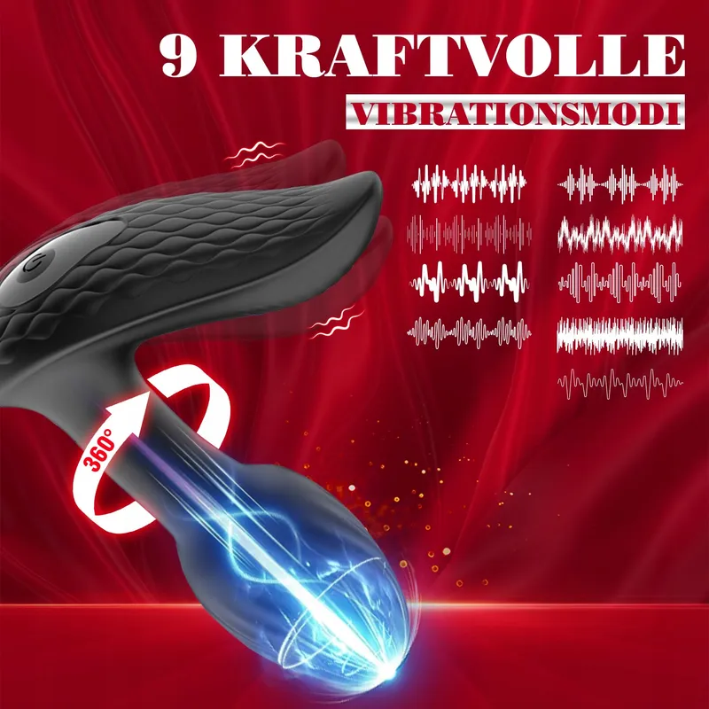 YCSLUST Anale Vibrator Mannen 9 Vibratie Rotatie Standen Afstandsbediening — foto 3