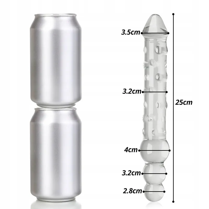 SXOVO Realistische Dildo 25cm Glas Analkralen G-Punt Prostaat — foto 3