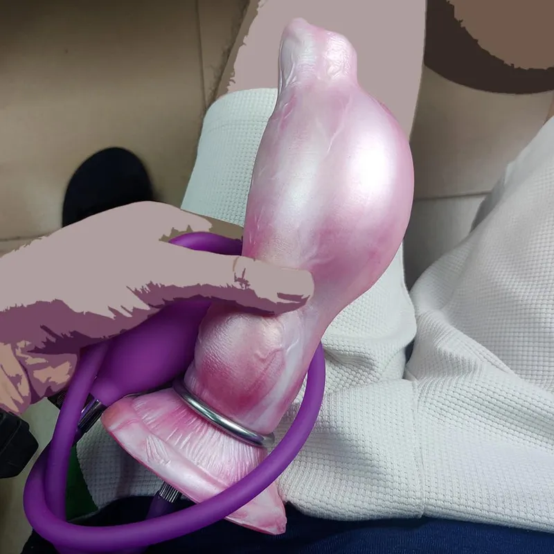 KUAECR Opblaasbare Realistische Siliconen Wolfsdildo Anale Plug — foto 7