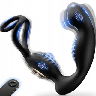 PROSTATA Stimulator 9 Rotatie En Vibratiemodi Anale Plug Met Ring