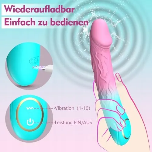 Dildo Vibrator Vrouwen G-Punt 10 Vibratiestanden Prostaatstimulatie — foto 3