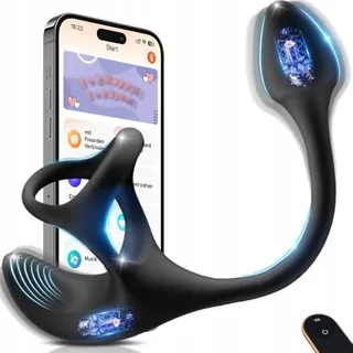 APP-VERSION Anale Vibratorenset Voor Mannen 9 Modi Penisring