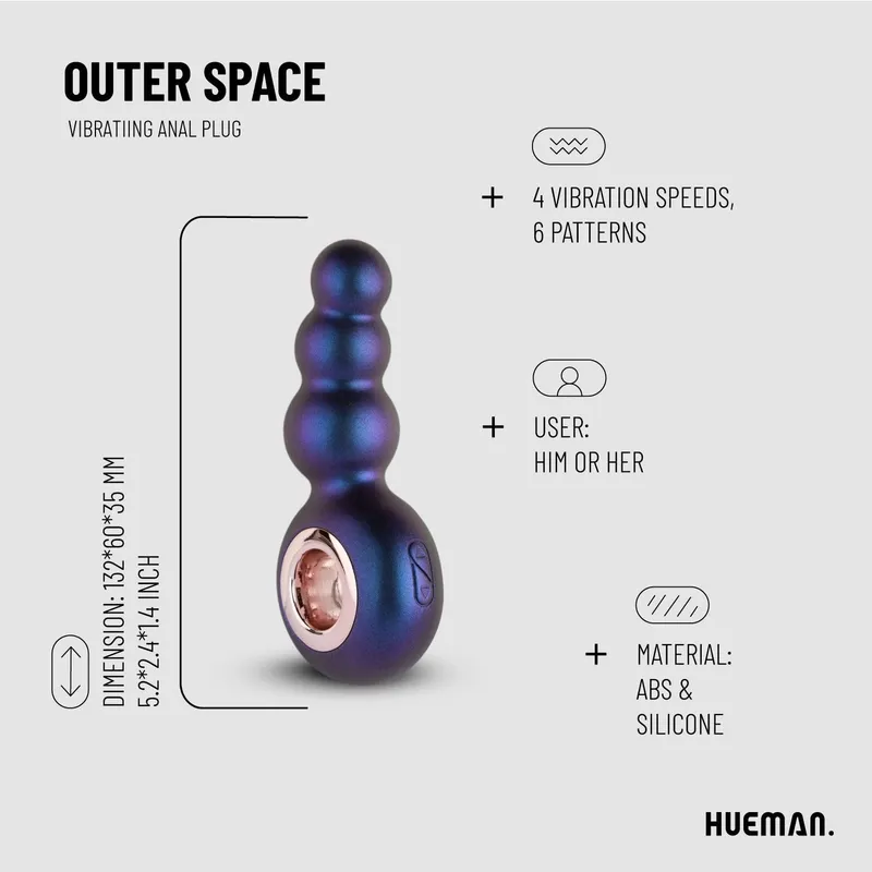 HUEMAN Vibrerende Buttplug Kosmos — foto 3