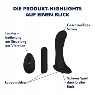 EIS Anale Vibrator Afstandsbediening 10 Programma's Waterdicht Zwart — miniatuur 2
