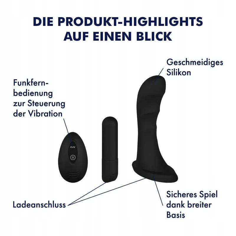 EIS Anale Vibrator Afstandsbediening 10 Programma's Waterdicht Zwart — foto 2