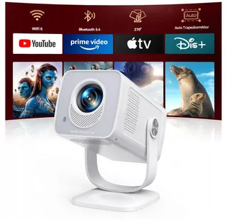 Mini Beamer 4K 1080P Android 13 WiFi 6 Bluetooth 5.4 Outdoor