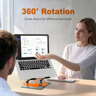 GRIFEMA Laptopstandaard 360° Verstelbaar Opvouwbaar Zwart — miniatuur 3