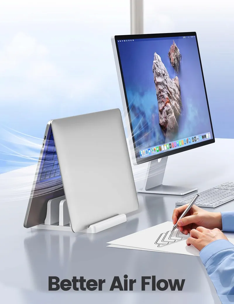 VAYDEER Laptopstandaard 4-in-1 Dubbele Houder MacBook iPad — foto 3