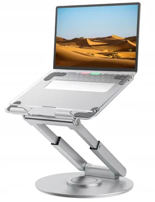 TOUNEE Laptopstandaard Regelbaar Draaibaar 360 Ergonomisch Zilver — miniatuur 1