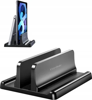 VAYDEER Verticale Laptopstandaard Tablet 3-in-1 Ruimtebesparend Zwart — miniatuur 1