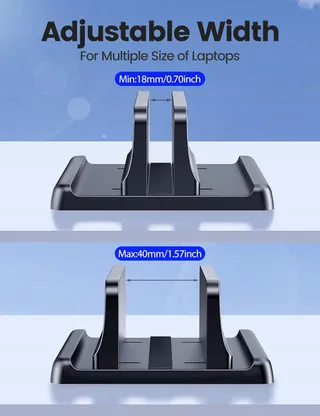 VAYDEER Verticale Laptopstandaard Tablet 3-in-1 Ruimtebesparend Zwart — miniatuur 2