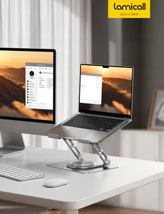 LAMICALL Laptopstandaard Draaibaar Aluminium Voor Kantoor 10-17 Inch — miniatuur 7