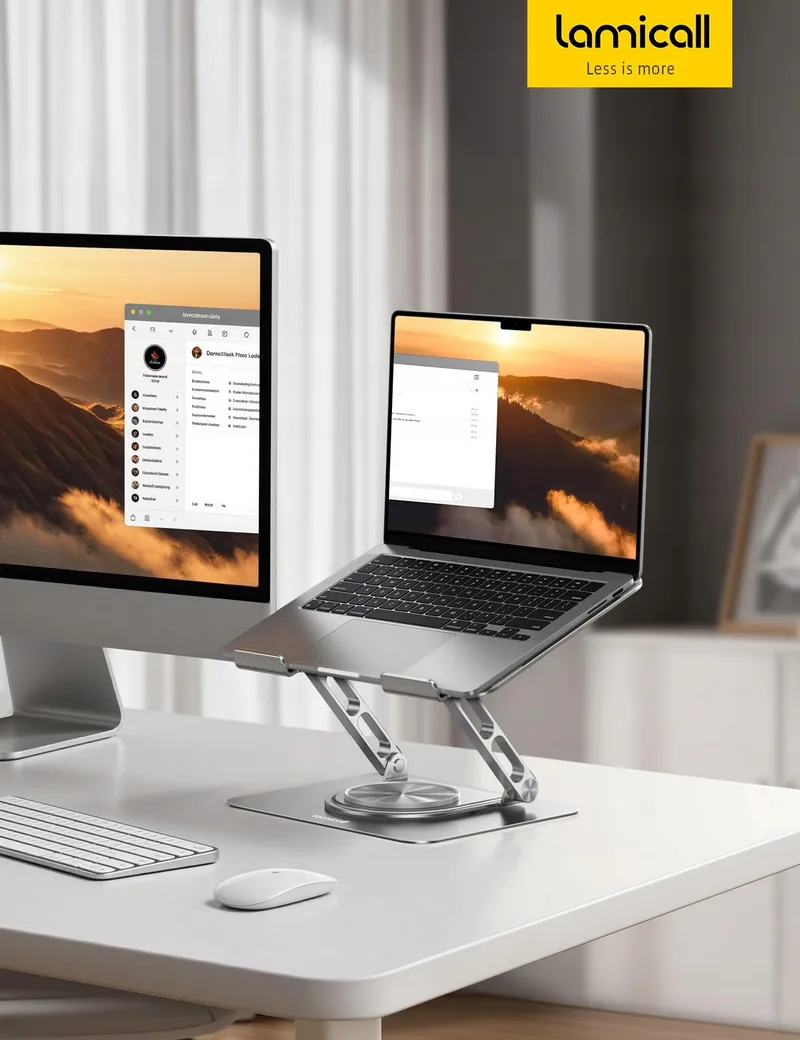 LAMICALL Laptopstandaard Draaibaar Aluminium Voor Kantoor 10-17 Inch — foto 7