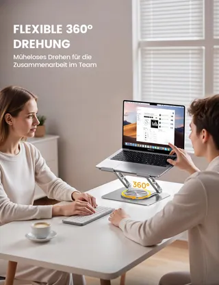 LAMICALL Laptopstandaard Draaibaar Aluminium Voor Kantoor 10-17 Inch — miniatuur 2