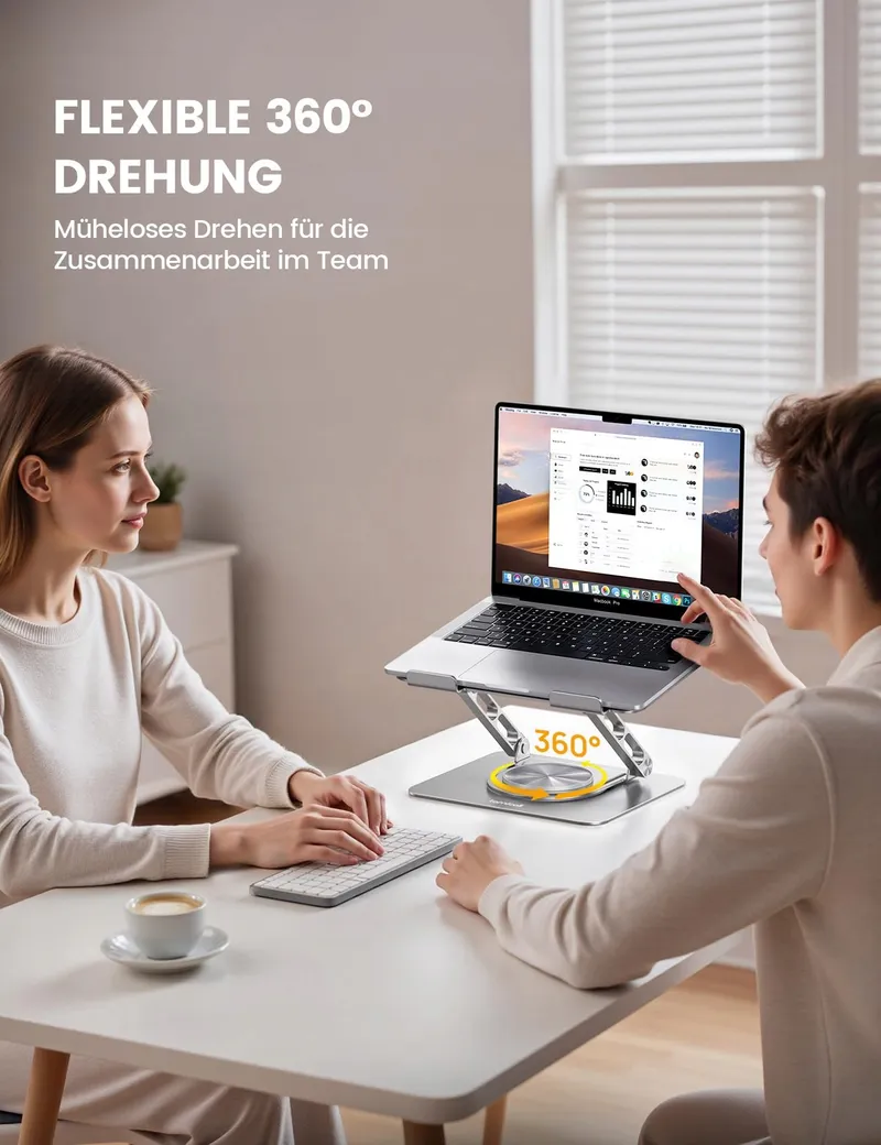LAMICALL Laptopstandaard Draaibaar Aluminium Voor Kantoor 10-17 Inch — foto 2
