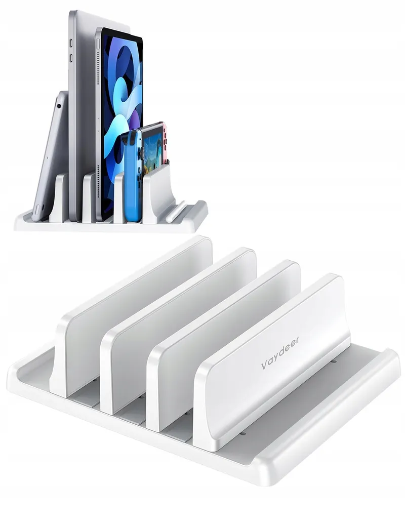 VAYDEER Laptopstandaard 3 Sleuven ABS Verstelbaar Bureau-organizer Wit — foto 1