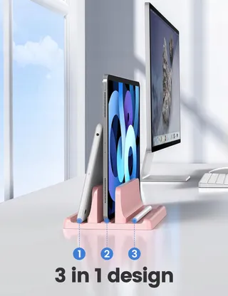 VAYDEER Laptopstandaard 3-in-1 MacBook iPad 17 inch Roze — miniatuur 2
