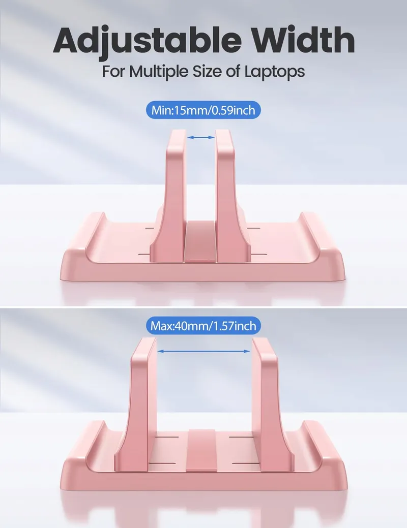 VAYDEER Laptopstandaard 3-in-1 MacBook iPad 17 inch Roze β foto 7
