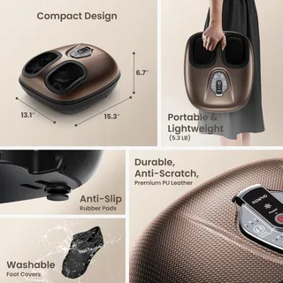 RENPHO Draagbare Voetmassager Warmte 3D Kneden — miniatuur 6