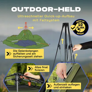 WHERE TOMORROW Pop-up Tent 4 Personen Camping Festival Strand — miniatuur 4