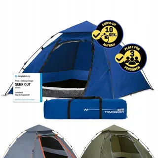 LUMALAND Pop-up Camping Tent 2-3 Personen Licht Waterdicht 4 Seizoenen