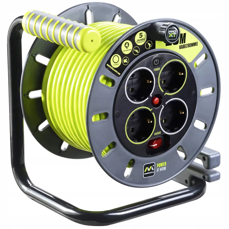 MASTERPLUG PRO-XT Kabelhaspel 25m 4 Stopcontacten Thermobeveiliging — foto 3