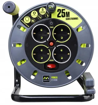 MASTERPLUG PRO-XT Kabelhaspel 25m 4 Stopcontacten Thermobeveiliging — miniatuur 1
