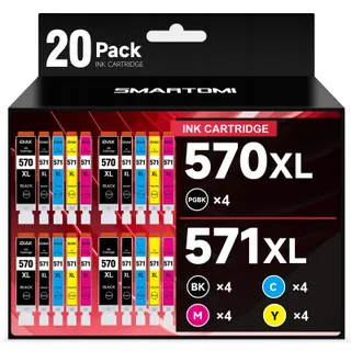 SMARTOMI 570 571 Inktcartridges voor Canon PGI-570XL CLI-571XL 20 St.