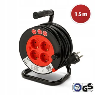 Velamp Kabelhaspel 15m 4 Stopcontacten H05VV-F 3G1.5mm2 — miniatuur 1