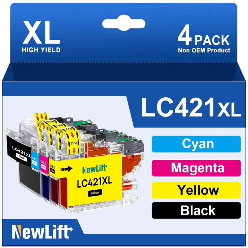 NEWLIFT LC421XL Inktcartridges voor Brother DCP-J1050DW 4 Kleuren — foto 1