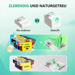 NEWLIFT LC421XL Inktcartridges voor Brother DCP-J1050DW 4 Kleuren — miniatuur 5