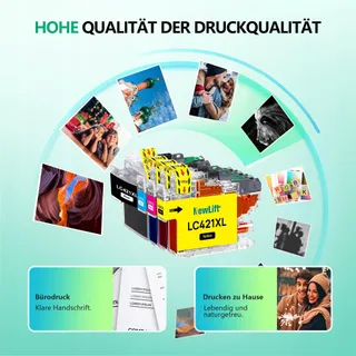 NEWLIFT LC421XL Inktcartridges voor Brother DCP-J1050DW 4 Kleuren — miniatuur 4
