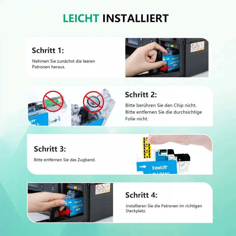 NEWLIFT LC421XL Inktcartridges voor Brother DCP-J1050DW 4 Kleuren — foto 7