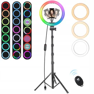MICCYE RGB Ringlicht 10 Inch met Statief 180cm Make-up